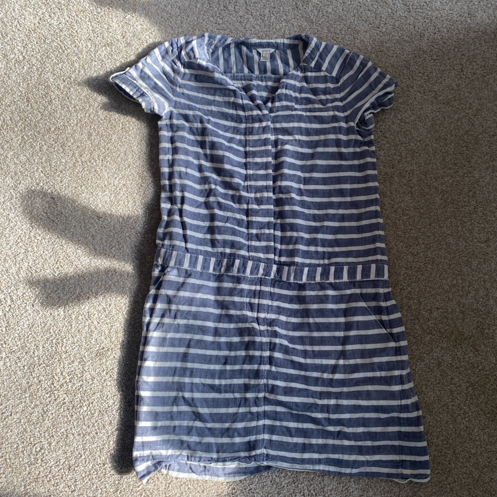 J Crew Blue and White Striped Dress